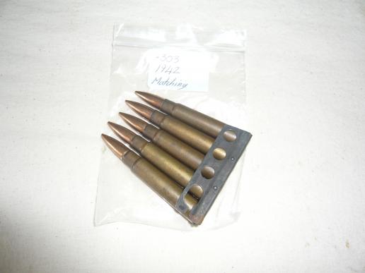 .303 British 5 Round Clip - Inert 1942 WWII Dated Matching Headstamp