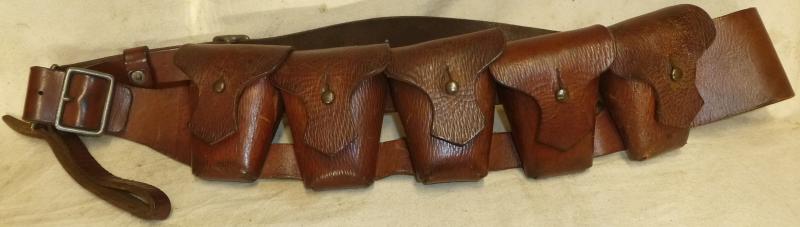 British WWI 1903 Pattern Leather Bandolier Dated 1918