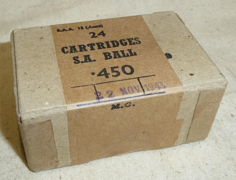 .45 British WWII 24 Cartridge Box Complete