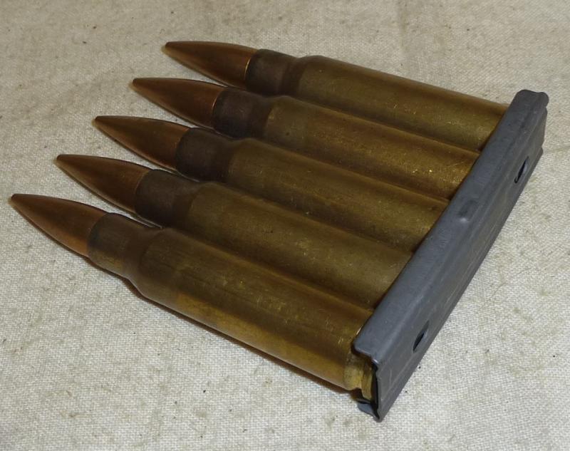 7.62 Stripper Clip With 5 x Inert Rounds
