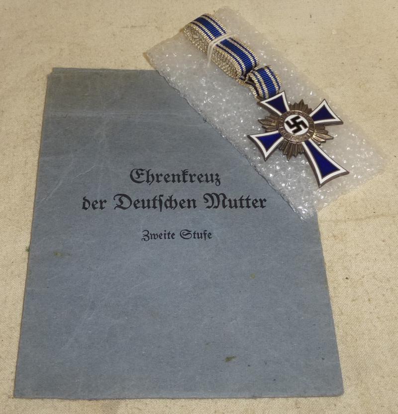 German WWII  Mothers Cross in Silver and Envelope
