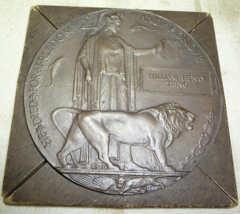 WWI Bronze Memorial Plaque - Death Penny